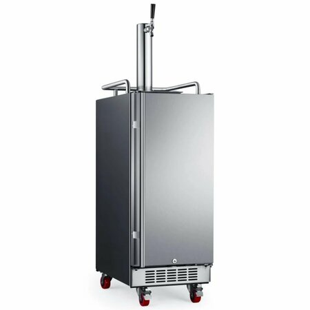 EDGESTAR 15 Inch Wide 1 Tap Outdoor Kegerator with Forced Air Refrigeration and Air Cooled Beer Tower KC1500SSOD